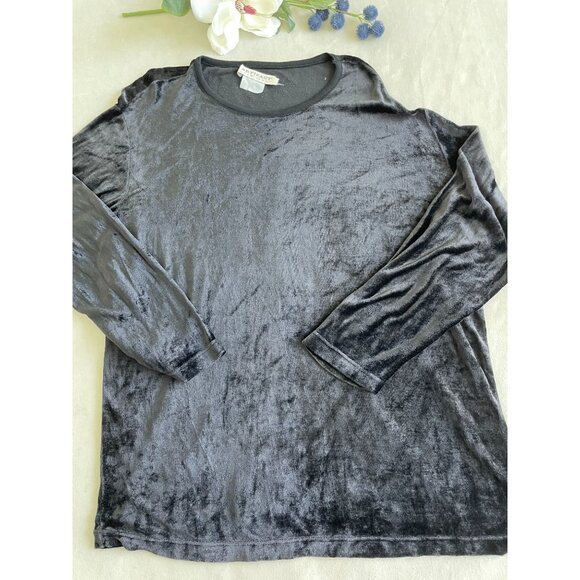 Velvet Long-Sleeve Top By Artifact New York In Black Whimsigoth Large - Picture 2 of 6